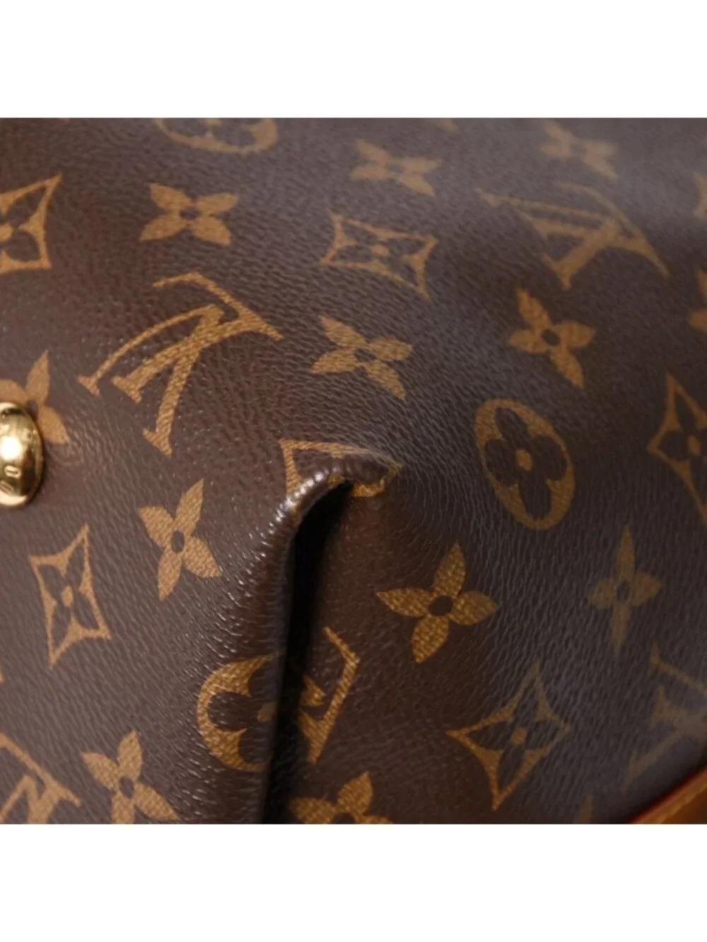 Louis Vuitton Carryall NM MM Tote Bag Monogram Brown Leather Vachetta Gold